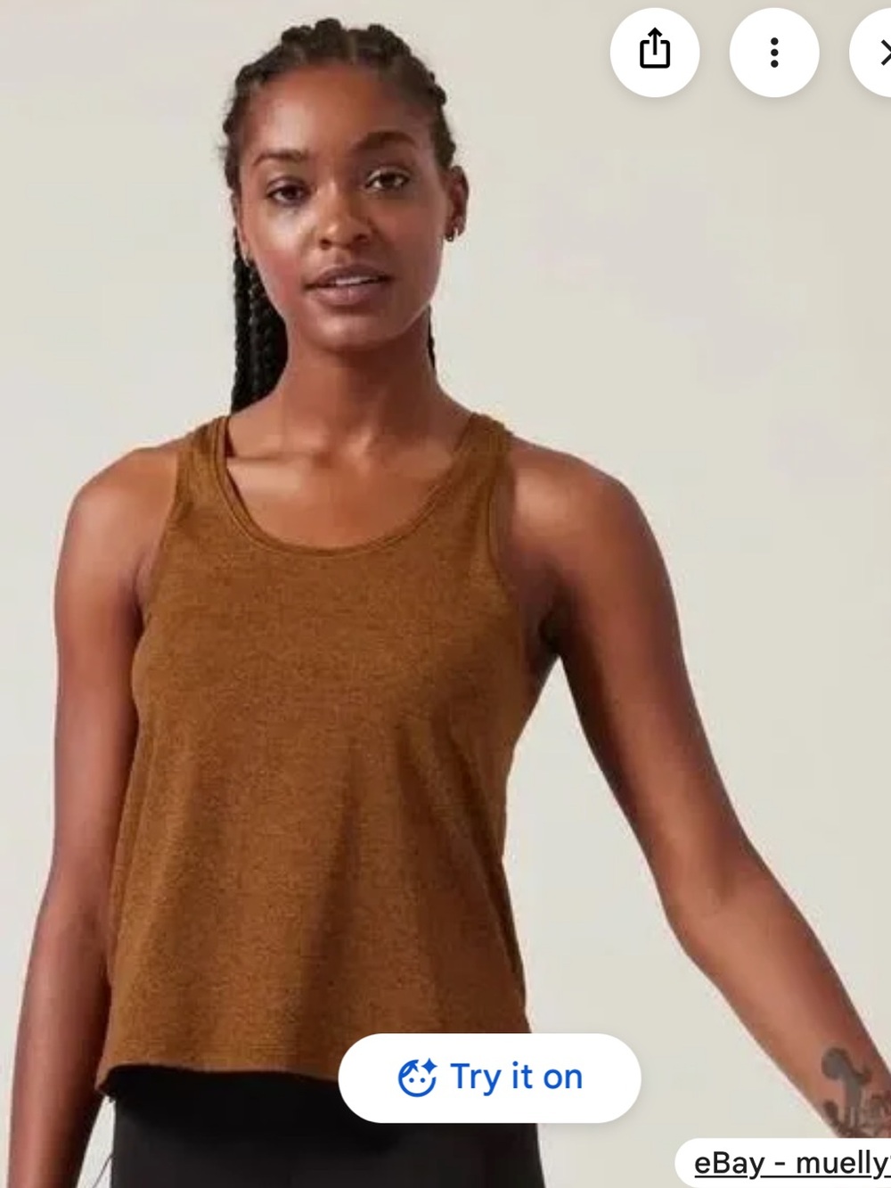 Athleta Rust Brown Scoop Neck Tank Top Size L